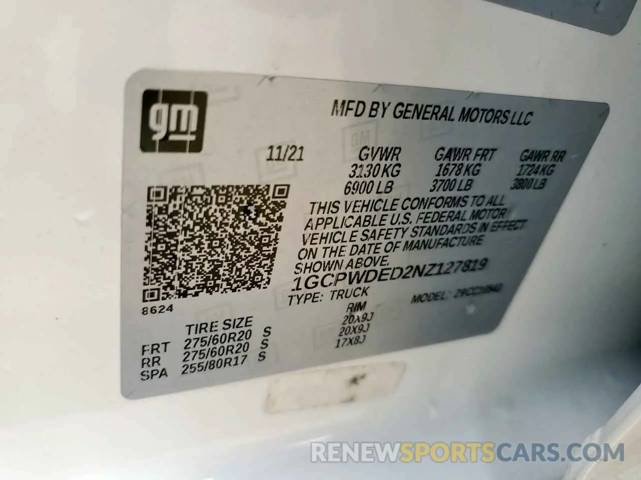 12 Photograph of a damaged car 1GCPWDED2NZ127819 CHEVROLET ALL Models 2022