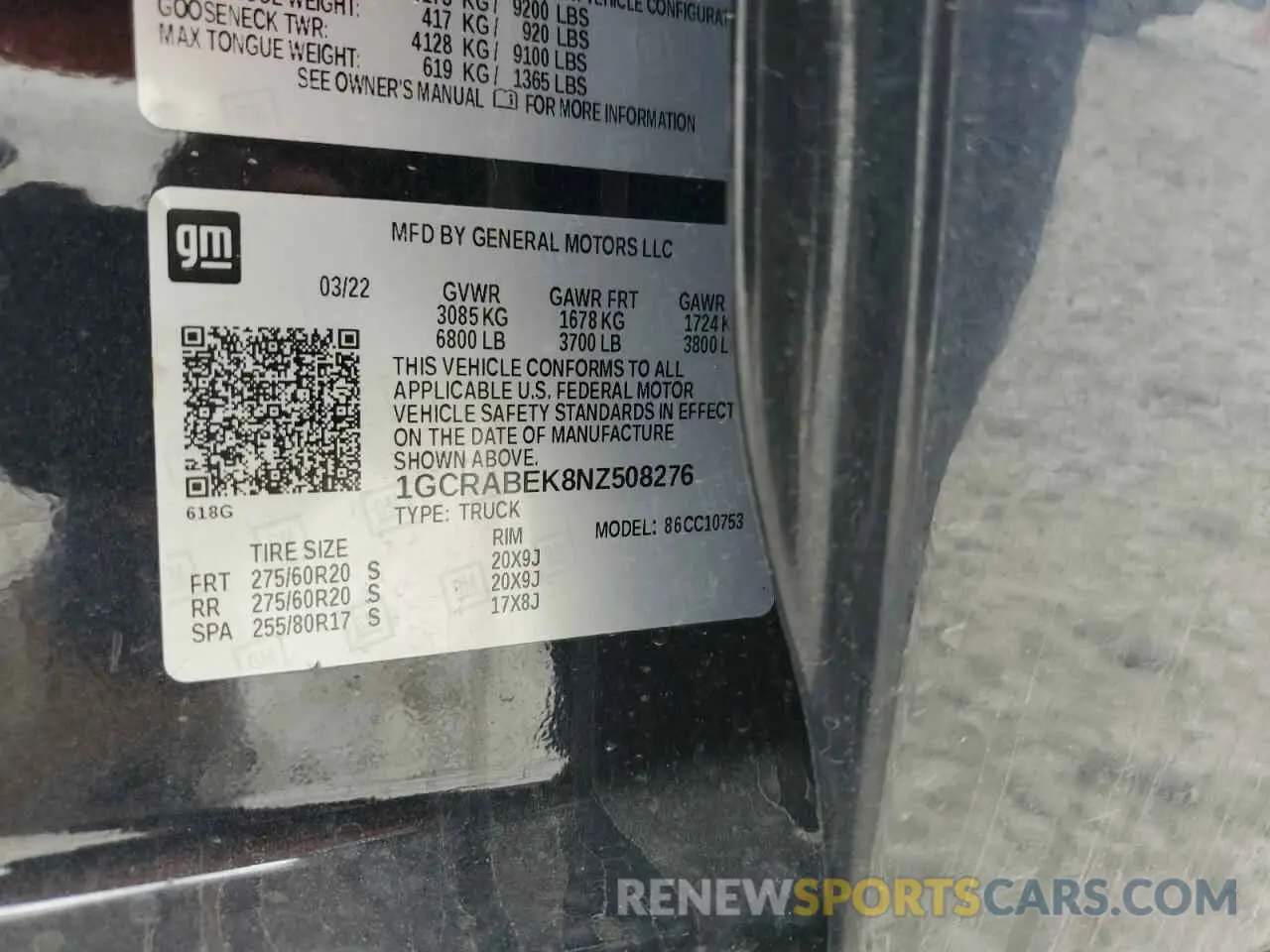 12 Фотография поврежденного автомобиля 1GCRABEK8NZ508276 CHEVROLET ALL Models 2022