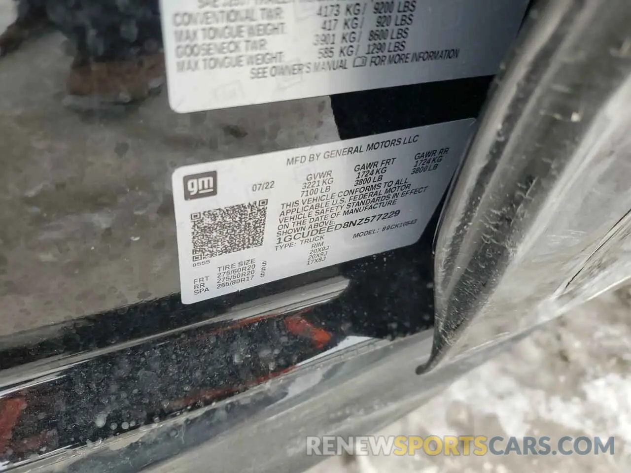 13 Photograph of a damaged car 1GCUDEED8NZ577229 CHEVROLET ALL Models 2022