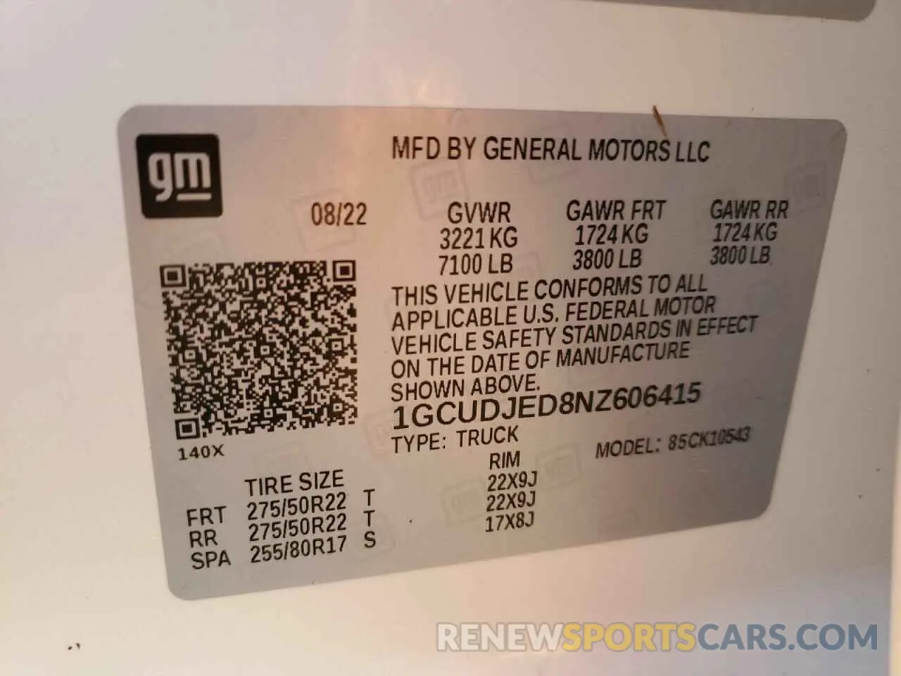 13 Фотография поврежденного автомобиля 1GCUDJED8NZ606415 CHEVROLET ALL Models 2022