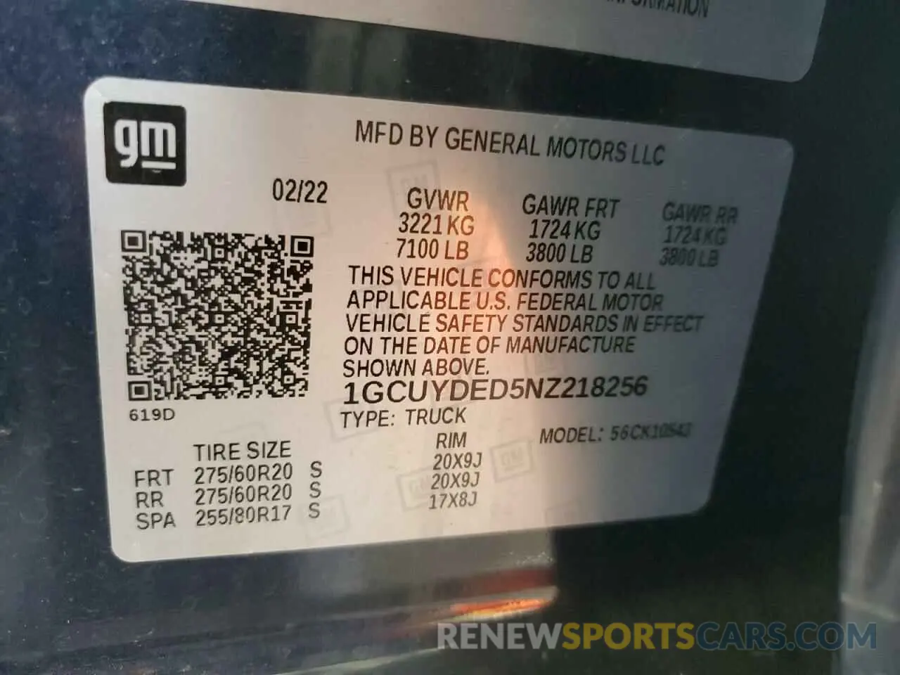 13 Фотография поврежденного автомобиля 1GCUYDED5NZ218256 CHEVROLET ALL Models 2022