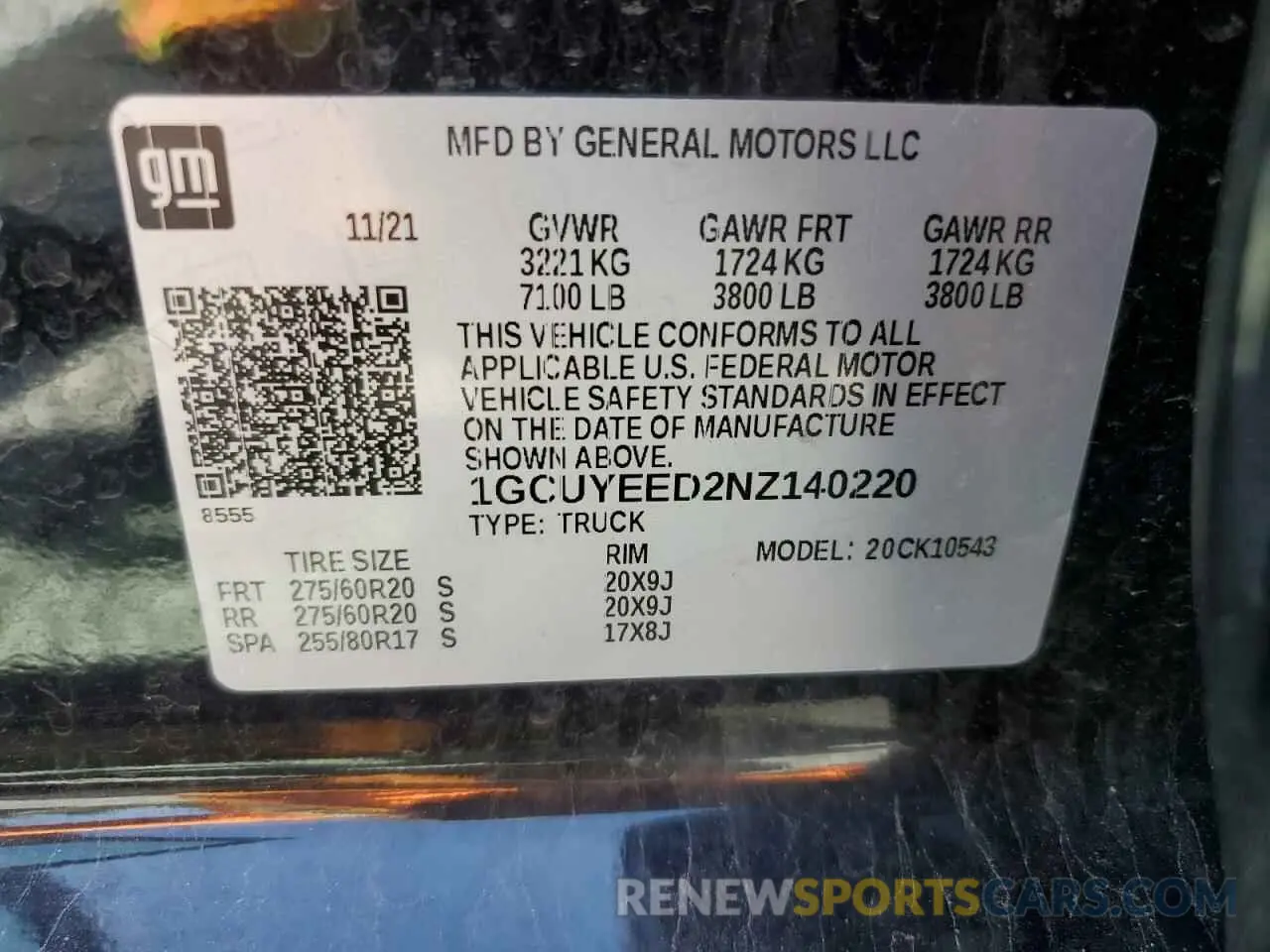 12 Photograph of a damaged car 1GCUYEED2NZ140220 CHEVROLET ALL Models 2022
