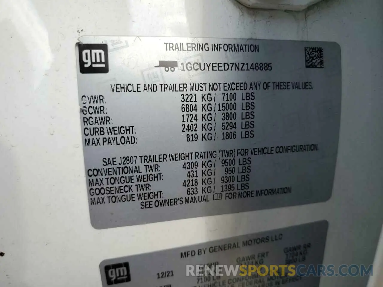 14 Фотография поврежденного автомобиля 1GCUYEED7NZ146885 CHEVROLET ALL Models 2022
