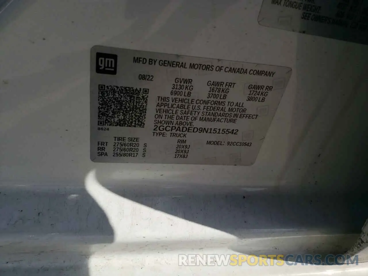 12 Фотография поврежденного автомобиля 2GCPADED9N1515542 CHEVROLET ALL Models 2022