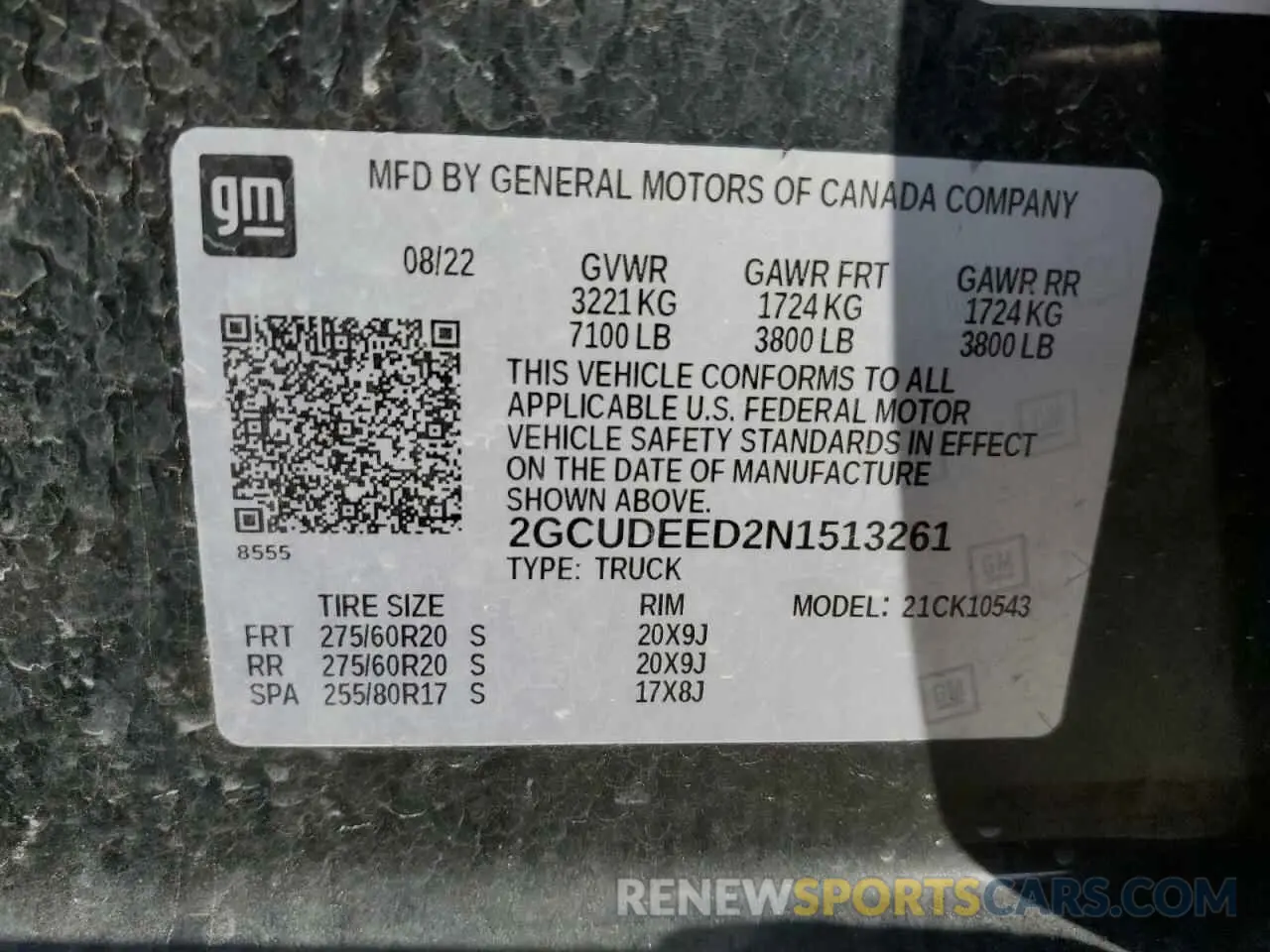 12 Photograph of a damaged car 2GCUDEED2N1513261 CHEVROLET ALL Models 2022