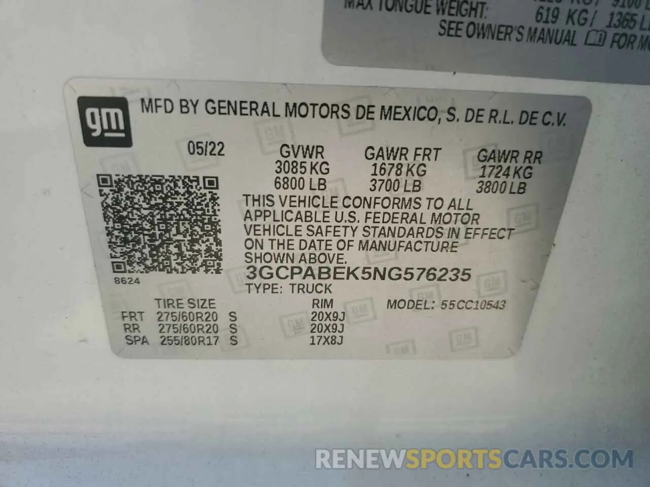 12 Фотография поврежденного автомобиля 3GCPABEK5NG576235 CHEVROLET ALL Models 2022