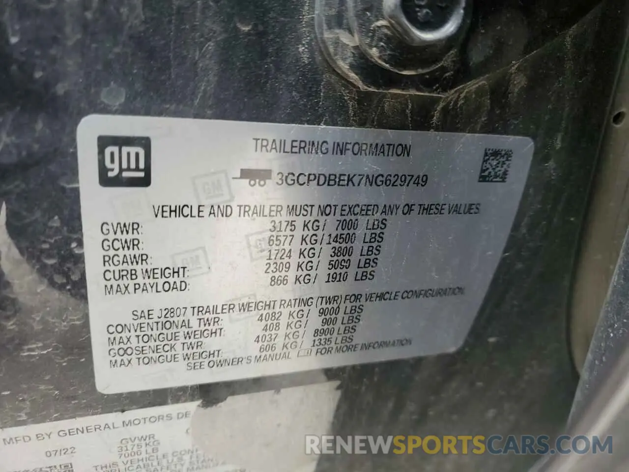 12 Фотография поврежденного автомобиля 3GCPDBEK7NG629749 CHEVROLET ALL Models 2022
