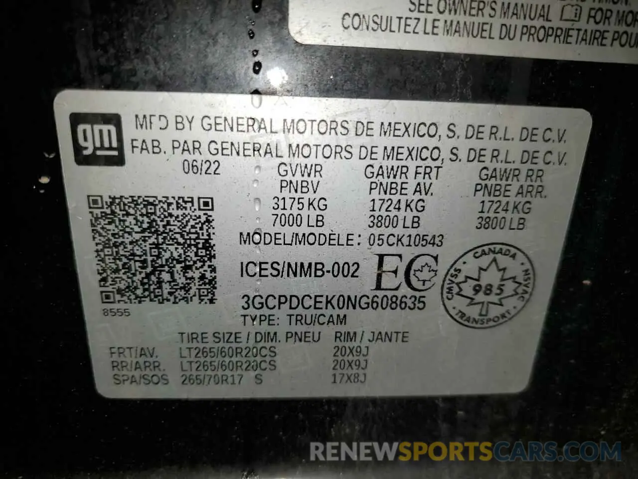 12 Фотография поврежденного автомобиля 3GCPDCEK0NG608635 CHEVROLET ALL Models 2022