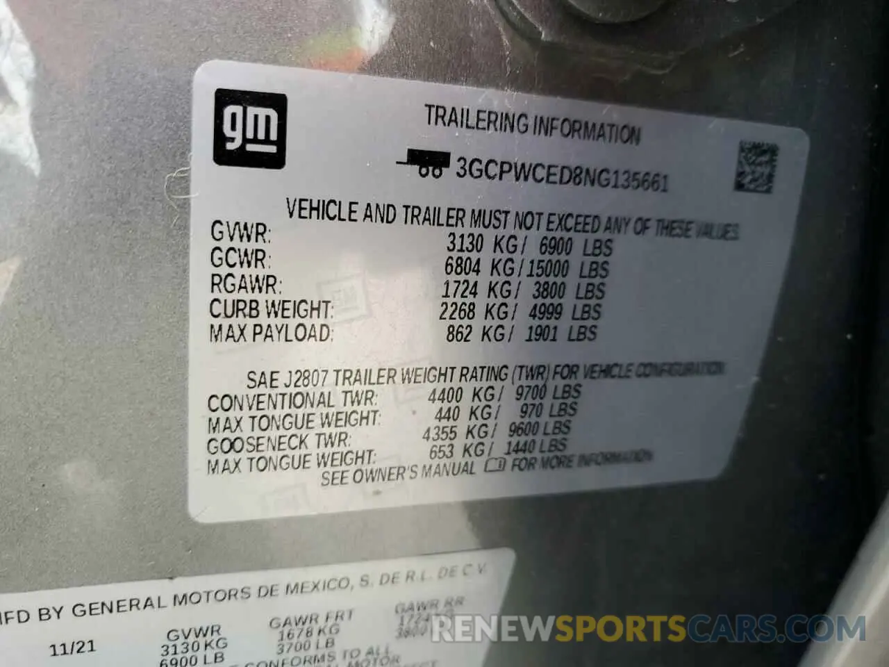12 Фотография поврежденного автомобиля 3GCPWCED8NG135661 CHEVROLET ALL Models 2022