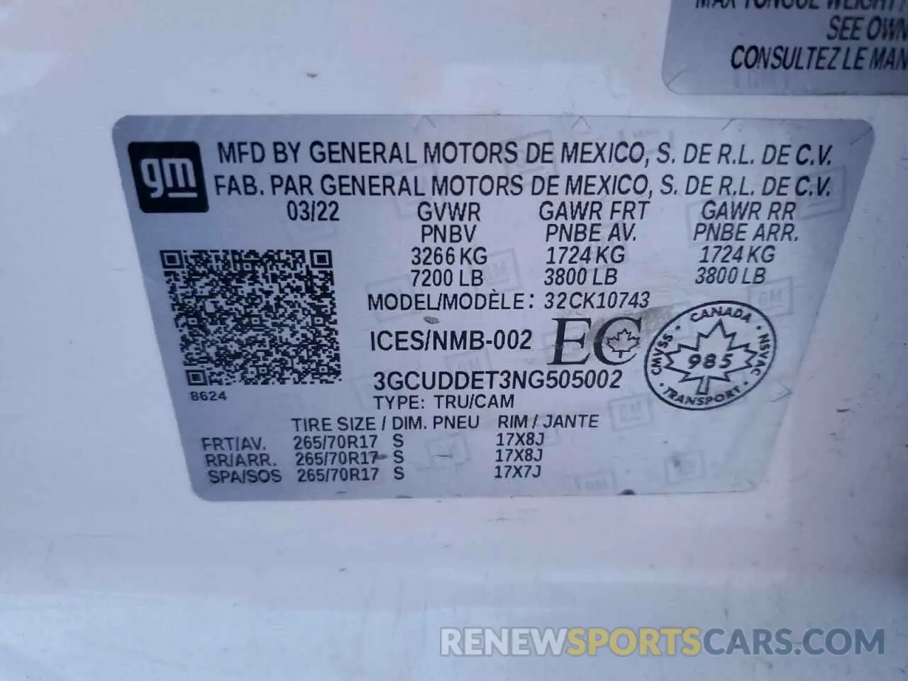 12 Фотография поврежденного автомобиля 3GCUDDET3NG505002 CHEVROLET ALL Models 2022