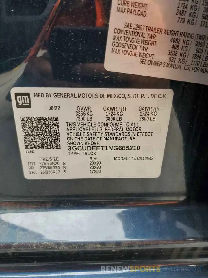 12 Фотография поврежденного автомобиля 3GCUDEET1NG665210 CHEVROLET ALL Models 2022