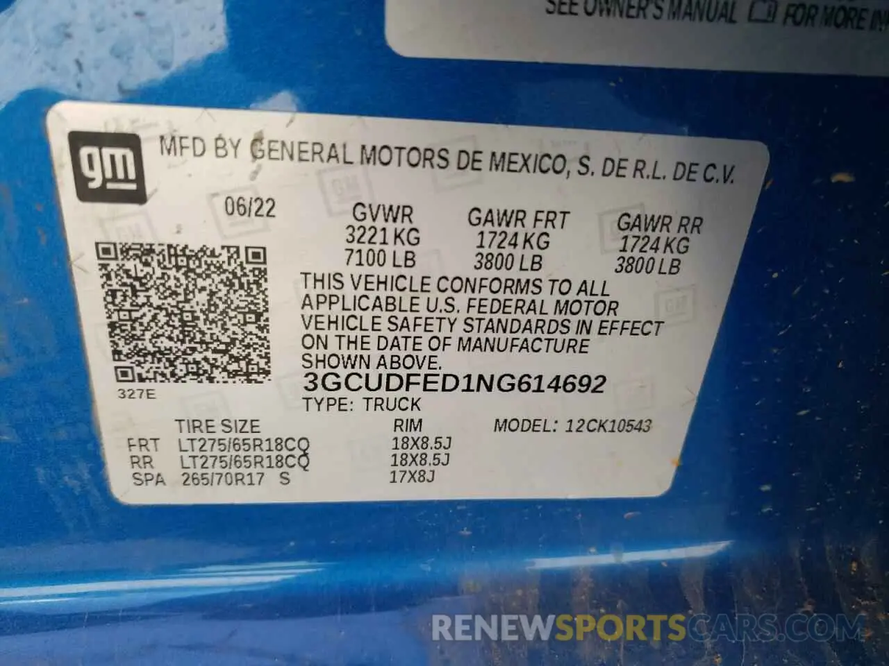 12 Photograph of a damaged car 3GCUDFED1NG614692 CHEVROLET ALL Models 2022