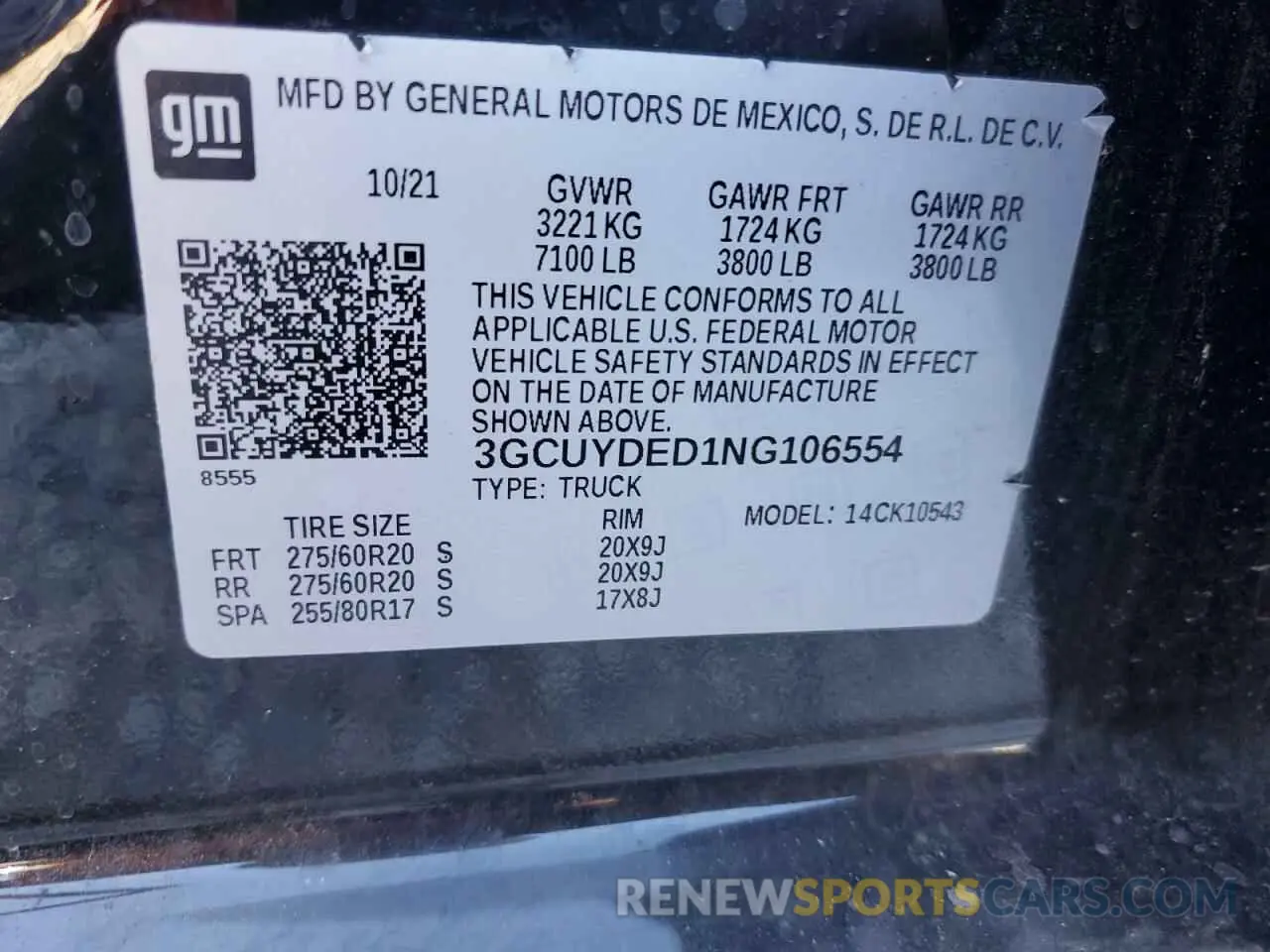 12 Фотография поврежденного автомобиля 3GCUYDED1NG106554 CHEVROLET ALL Models 2022