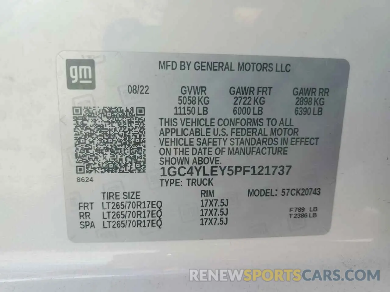 15 Photograph of a damaged car 1GC4YLEY5PF121737 CHEVROLET ALL Models 2023