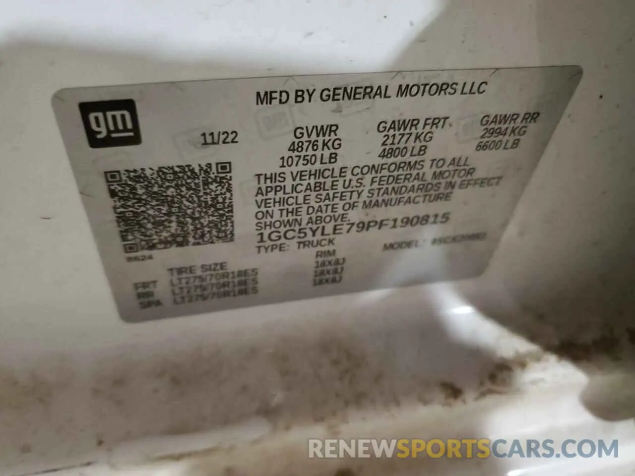 12 Фотография поврежденного автомобиля 1GC5YLE79PF190815 CHEVROLET ALL Models 2023