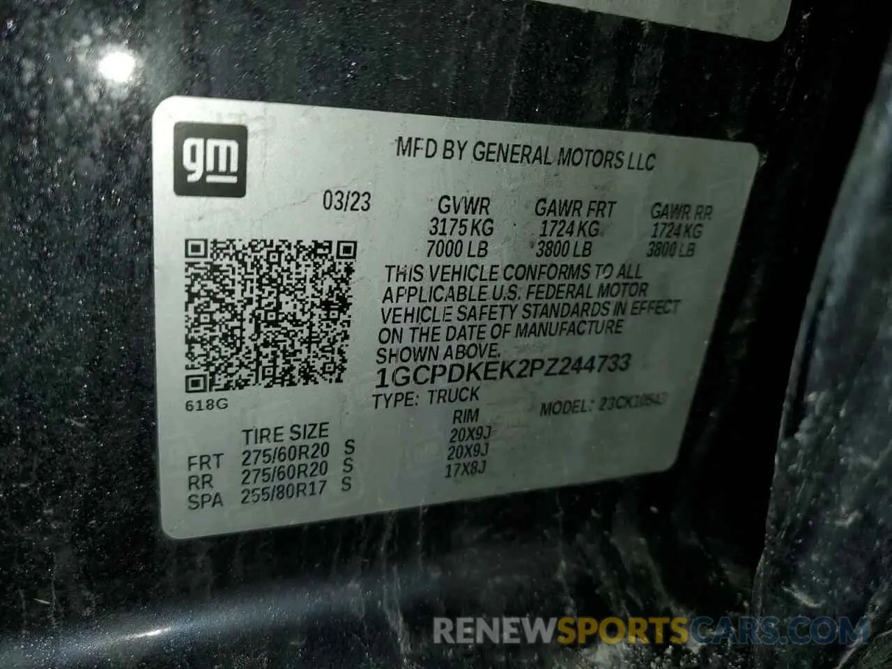 14 Фотография поврежденного автомобиля 1GCPDKEK2PZ244733 CHEVROLET ALL Models 2023