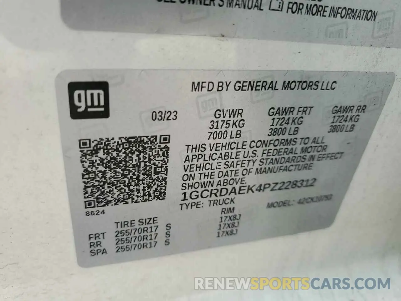 12 Photograph of a damaged car 1GCRDAEK4PZ228312 CHEVROLET ALL Models 2023