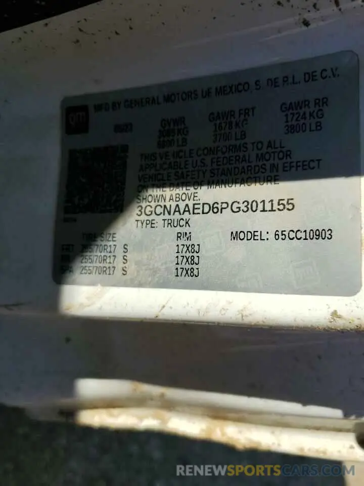 12 Photograph of a damaged car 3GCNAAED6PG301155 CHEVROLET ALL Models 2023