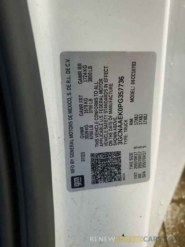 12 Photograph of a damaged car 3GCNAAEK0PG357736 CHEVROLET ALL Models 2023