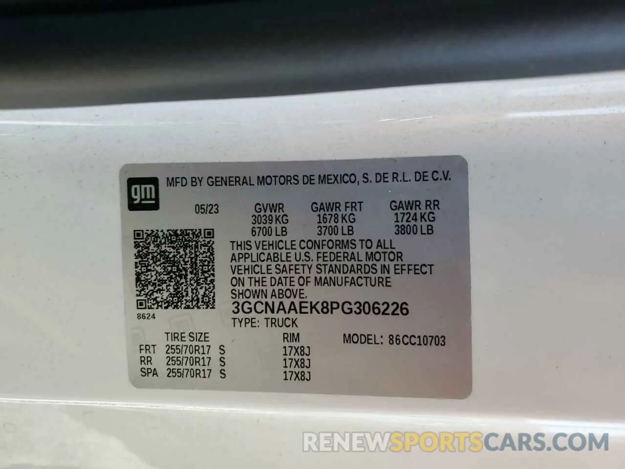 13 Фотография поврежденного автомобиля 3GCNAAEK8PG306226 CHEVROLET ALL Models 2023