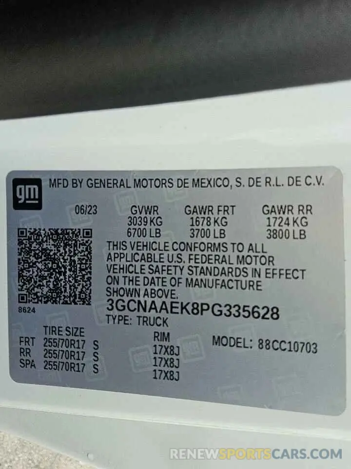 12 Фотография поврежденного автомобиля 3GCNAAEK8PG335628 CHEVROLET ALL Models 2023