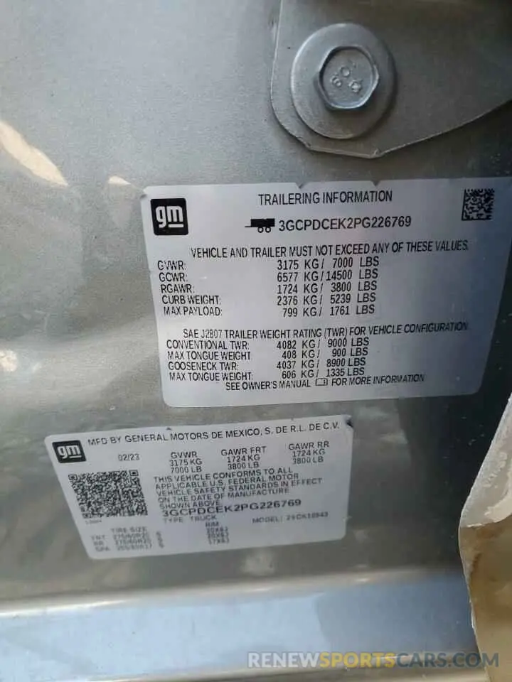 14 Фотография поврежденного автомобиля 3GCPDCEK2PG226769 CHEVROLET ALL Models 2023