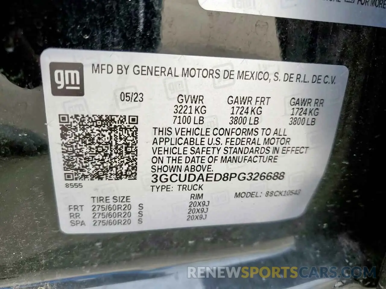 13 Фотография поврежденного автомобиля 3GCUDAED8PG326688 CHEVROLET ALL Models 2023