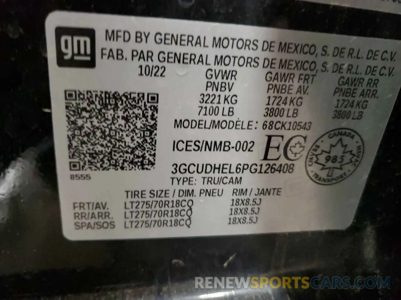 12 Фотография поврежденного автомобиля 3GCUDHEL6PG126408 CHEVROLET ALL Models 2023