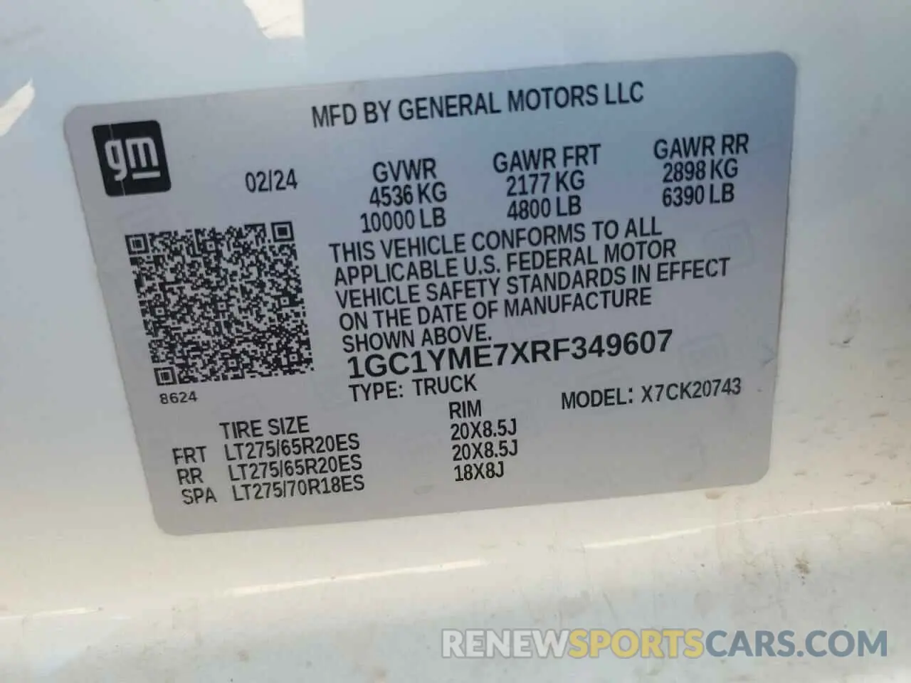 13 Фотография поврежденного автомобиля 1GC1YME7XRF349607 CHEVROLET ALL Models 2024