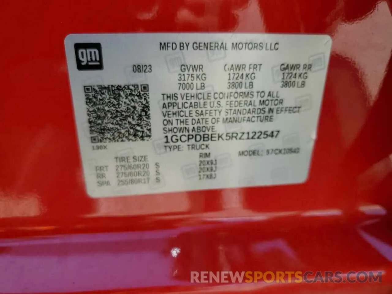 12 Фотография поврежденного автомобиля 1GCPDBEK5RZ122547 CHEVROLET ALL Models 2024