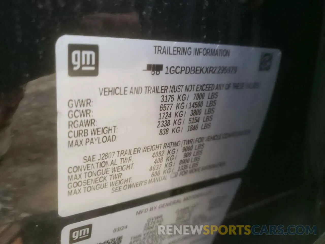 14 Photograph of a damaged car 1GCPDBEKXRZ295979 CHEVROLET ALL Models 2024
