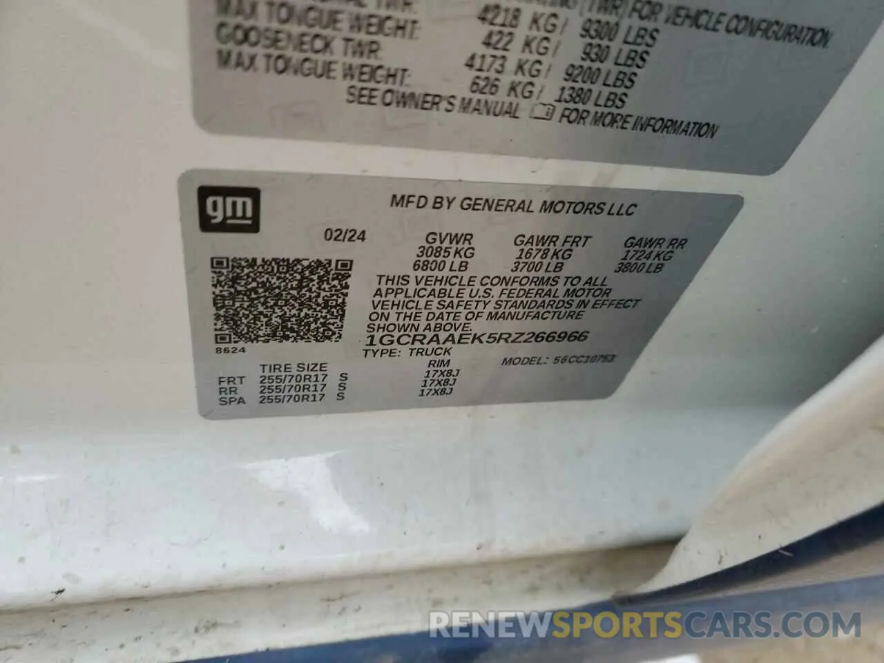 12 Фотография поврежденного автомобиля 1GCRAAEK5RZ266966 CHEVROLET ALL Models 2024