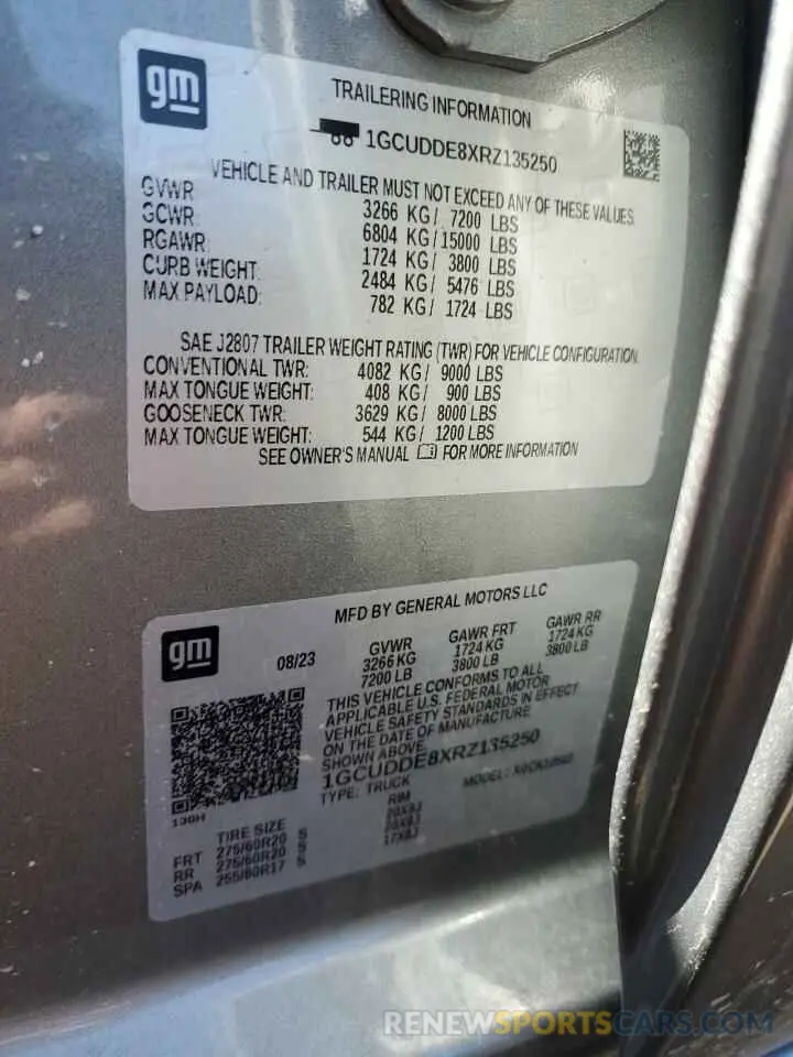 12 Photograph of a damaged car 1GCUDDE8XRZ135250 CHEVROLET ALL Models 2024