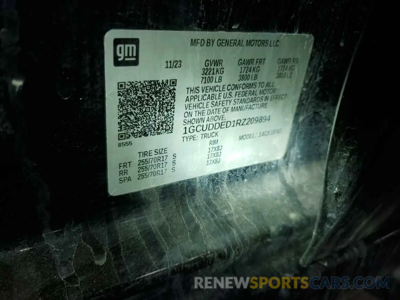 13 Photograph of a damaged car 1GCUDDED1RZ209894 CHEVROLET ALL Models 2024