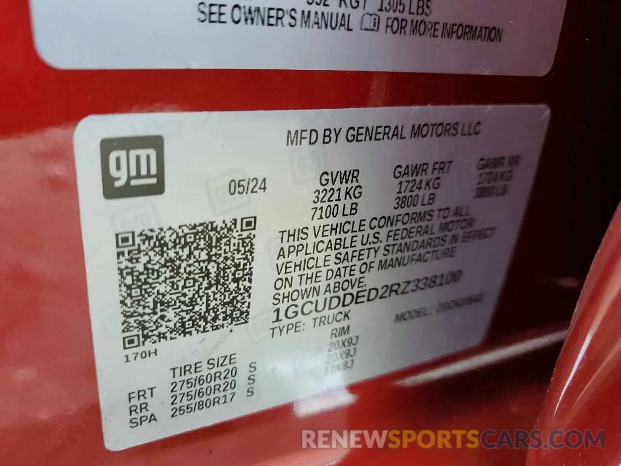 12 Фотография поврежденного автомобиля 1GCUDDED2RZ338100 CHEVROLET ALL Models 2024