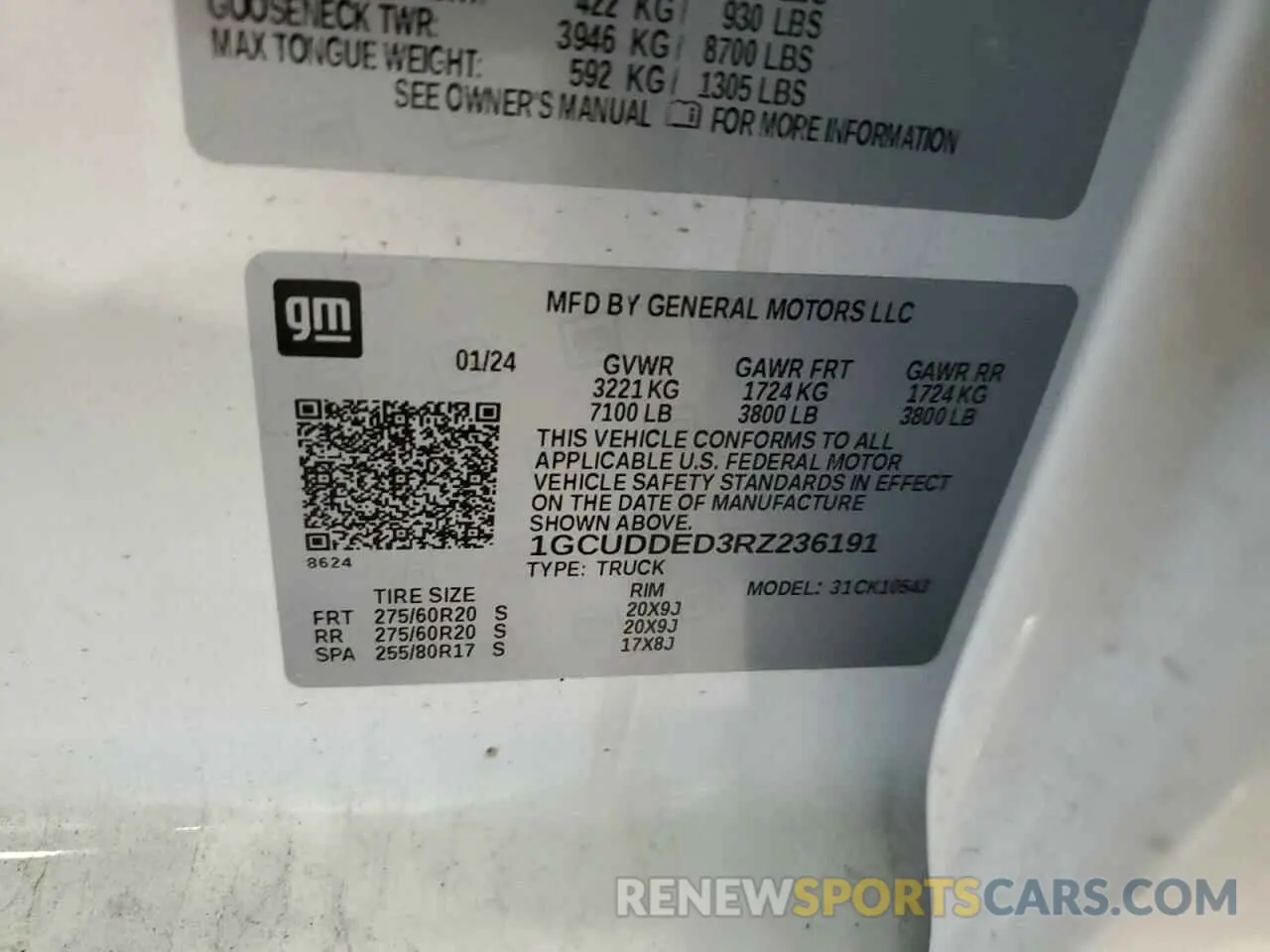 13 Фотография поврежденного автомобиля 1GCUDDED3RZ236191 CHEVROLET ALL Models 2024