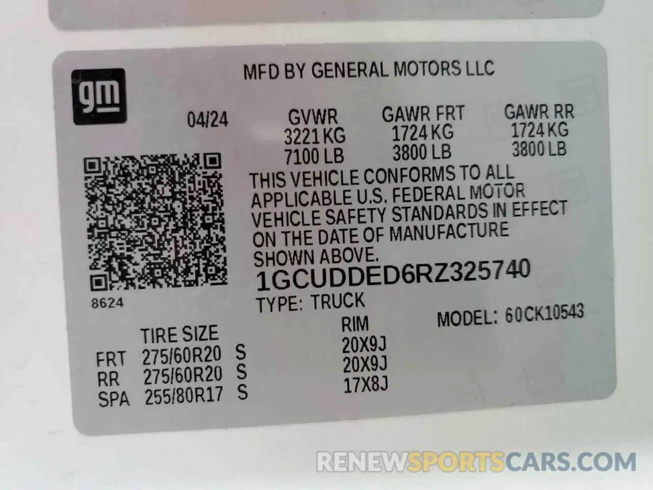 14 Photograph of a damaged car 1GCUDDED6RZ325740 CHEVROLET ALL Models 2024