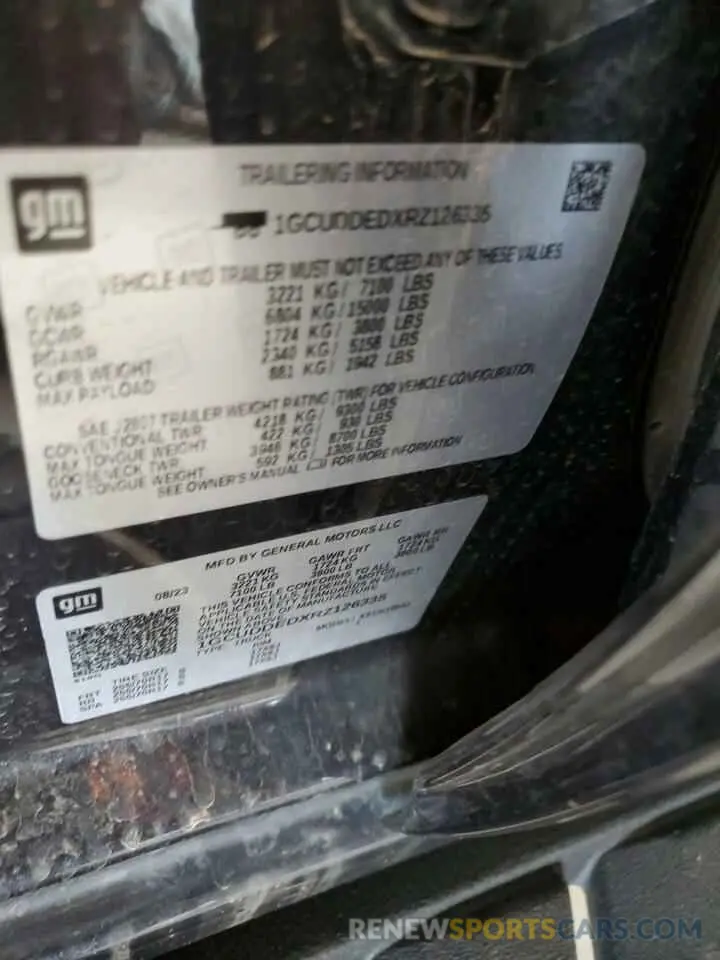 12 Photograph of a damaged car 1GCUDDEDXRZ126335 CHEVROLET ALL Models 2024