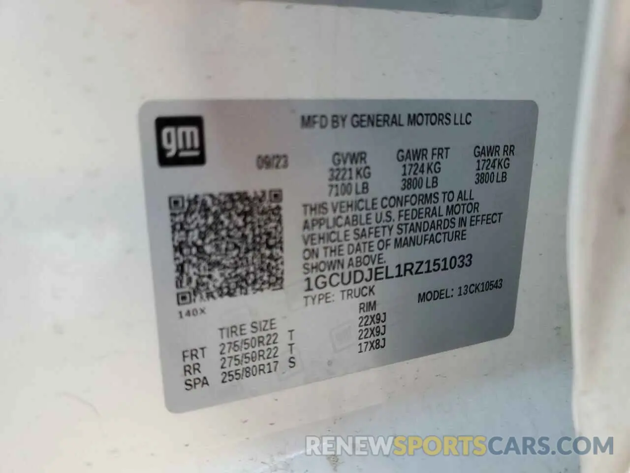 12 Фотография поврежденного автомобиля 1GCUDJEL1RZ151033 CHEVROLET ALL Models 2024