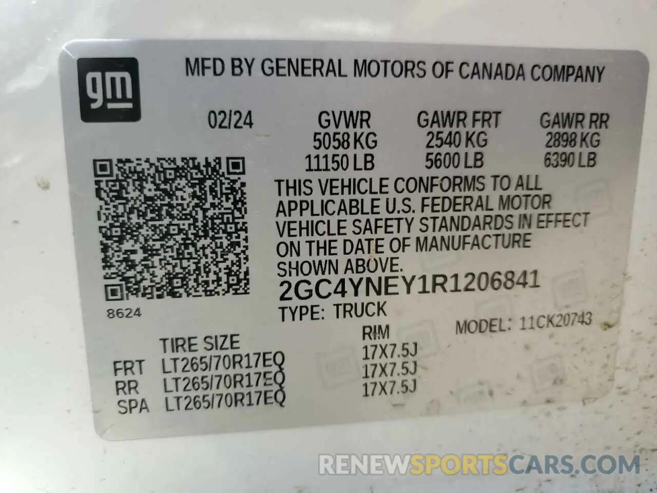 12 Фотография поврежденного автомобиля 2GC4YNEY1R1206841 CHEVROLET ALL Models 2024