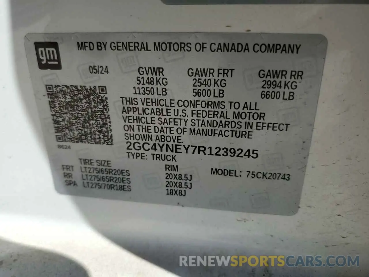 13 Photograph of a damaged car 2GC4YNEY7R1239245 CHEVROLET ALL Models 2024