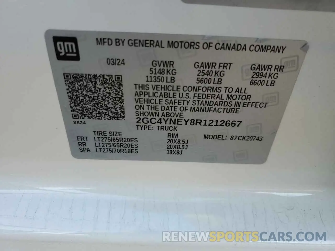 12 Фотография поврежденного автомобиля 2GC4YNEY8R1212667 CHEVROLET ALL Models 2024