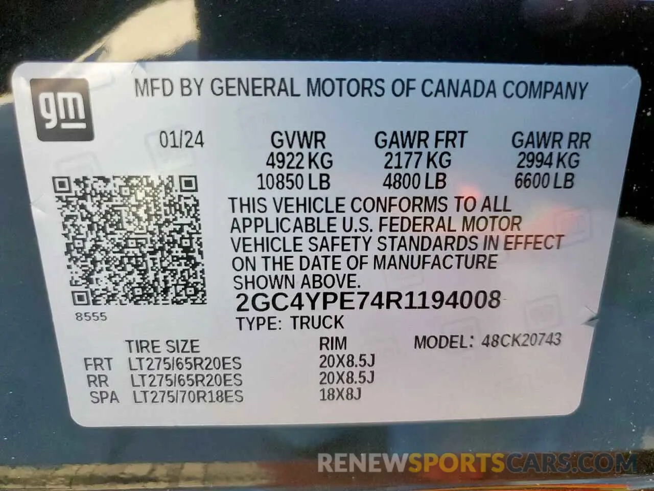 12 Photograph of a damaged car 2GC4YPE74R1194008 CHEVROLET ALL Models 2024