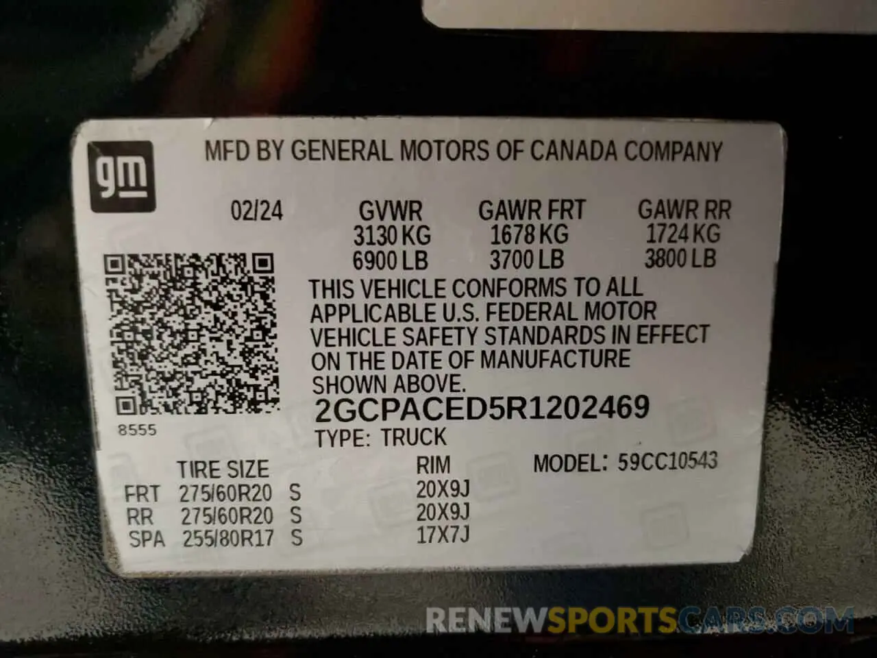 12 Фотография поврежденного автомобиля 2GCPACED5R1202469 CHEVROLET ALL Models 2024
