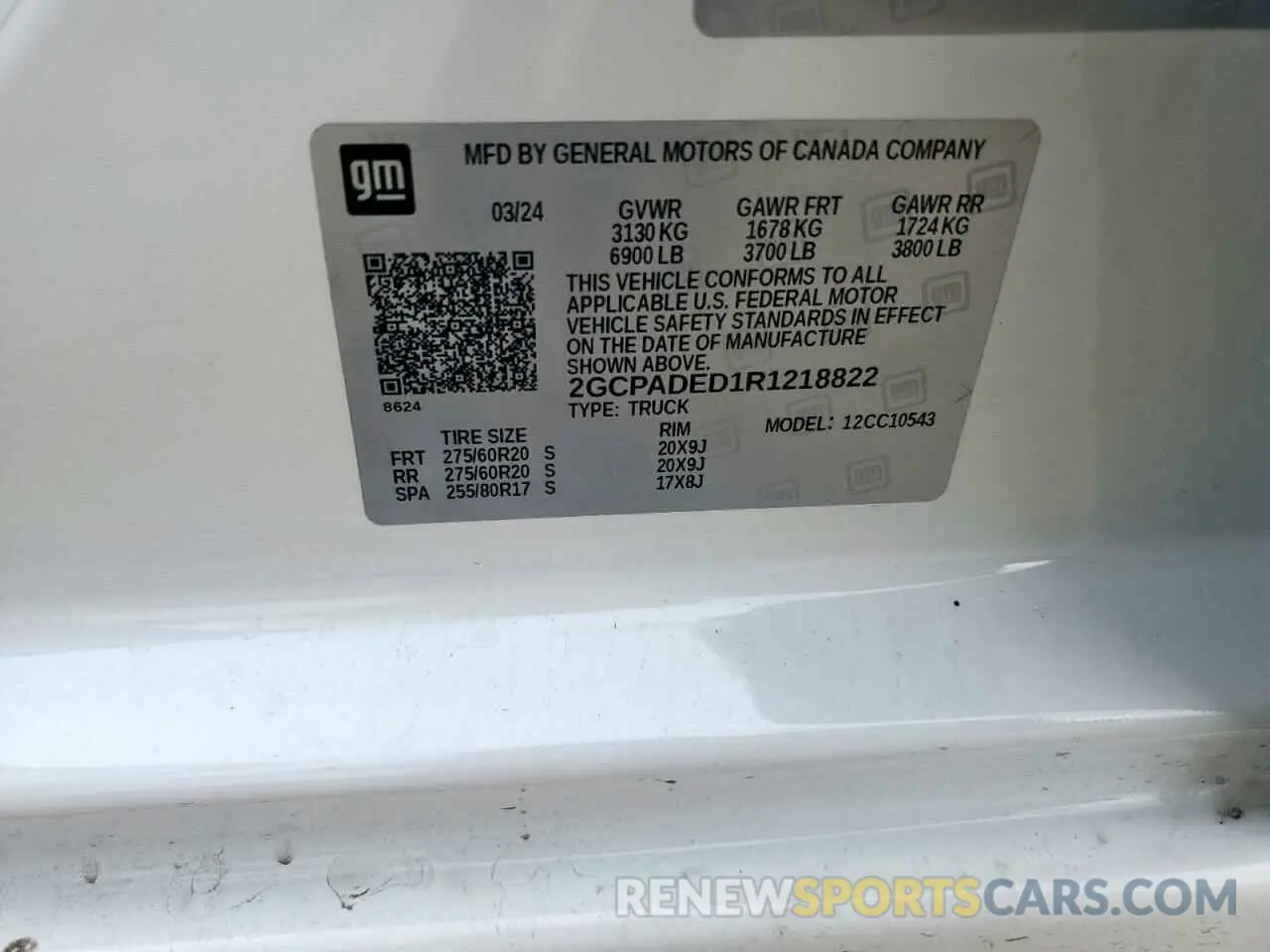 12 Фотография поврежденного автомобиля 2GCPADED1R1218822 CHEVROLET ALL Models 2024