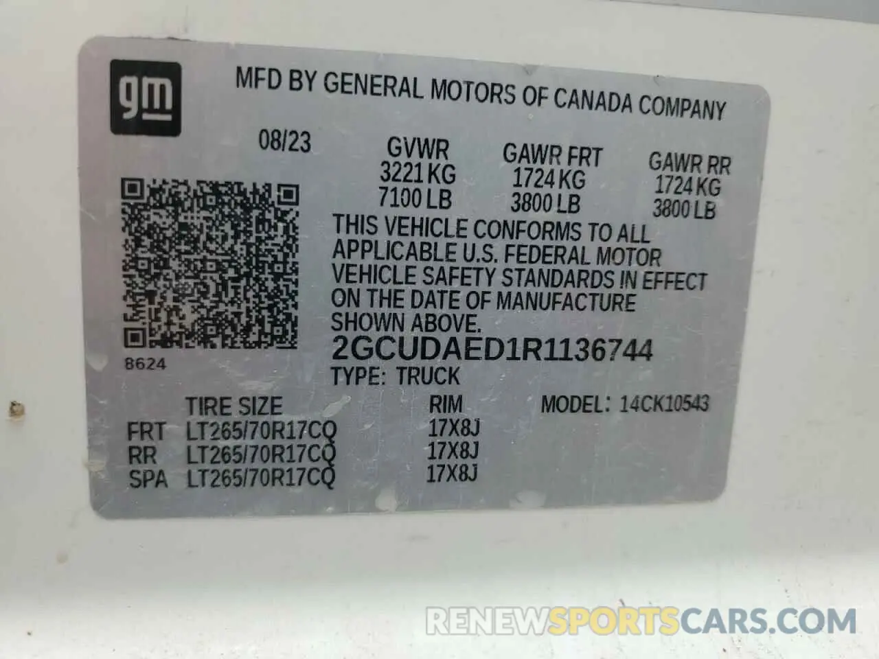 12 Photograph of a damaged car 2GCUDAED1R1136744 CHEVROLET All Models 2024