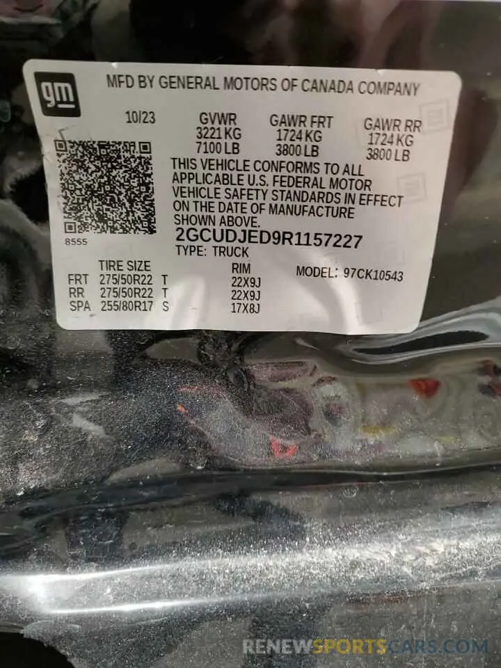 13 Фотография поврежденного автомобиля 2GCUDJED9R1157227 CHEVROLET ALL Models 2024