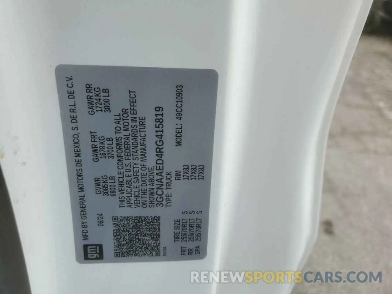 12 Фотография поврежденного автомобиля 3GCNAAED4RG415819 CHEVROLET ALL Models 2024