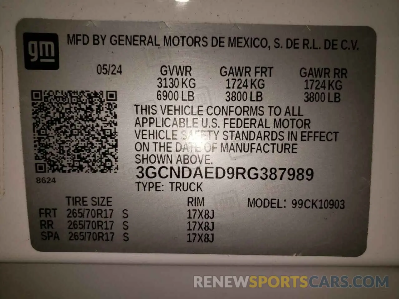 12 Photograph of a damaged car 3GCNDAED9RG387989 CHEVROLET ALL Models 2024