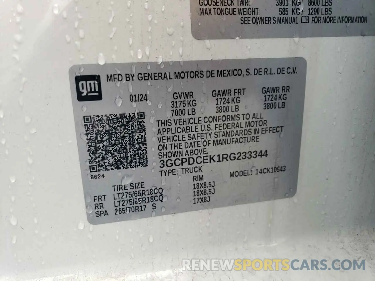 14 Photograph of a damaged car 3GCPDCEK1RG233344 CHEVROLET ALL Models 2024